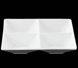 Менажниця 4-х секційна Wilmax 20см порцеляна WL-992018/A квадратна