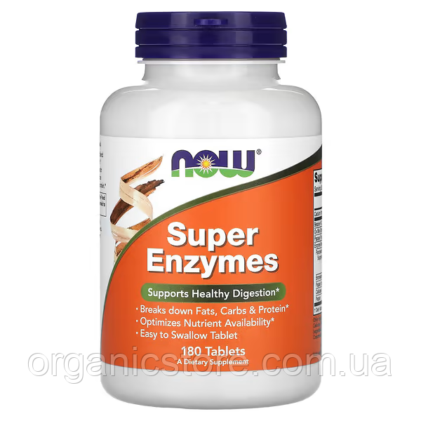 Суперферменти для травлення, NOW Foods, Super Enzymes, 180 таблеток