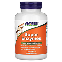 Суперферменти для травлення, NOW Foods, Super Enzymes, 180 таблеток