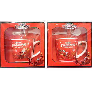 Чашка керамічна Merry Christmas з ложкою (AT-1771)