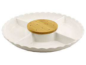 Менажниця 4-х секційна Interos 30.5см порцеляна PJ03451-L