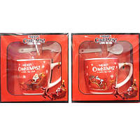 Чашка керамічна Merry Christmas з ложкою (AT-1771)