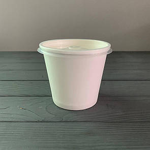 Супник паперовий Білий 360мл з кришкою D-90mm (25шт/уп|750шт/ящ)