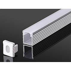 Комплект LT профіль накладний алюмінієвий анод LT-101 (8*9мм) + напівматовий розсіювач LT-101-3 51002