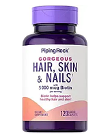 Piping Rock Hair Skin and Nails Vitamins | 120 Pills | with Biotin and Collagen | Non-GMO, Gluten Free Supplem