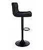 Велюровий барний стілець зі спинкою Hoker Bonro B-0106 чорний із чорною основою, фото 4