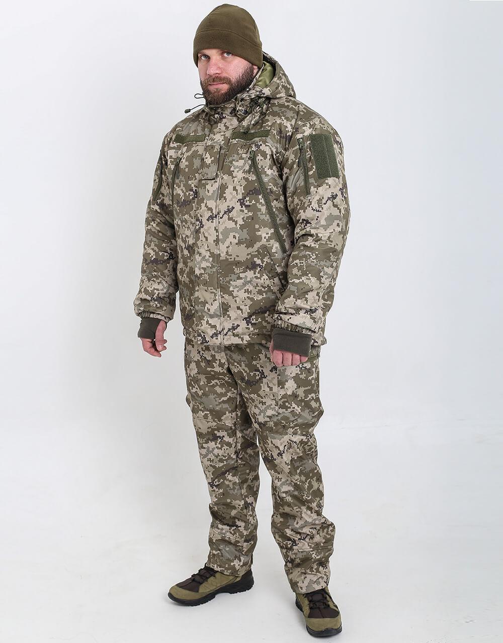 Камуфляжний костюм тактичний теплий pixel М14 Куртка армійська + військові штани піксель для ЗСУ зимовий MILIGUS
