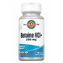 Betaine HCl Plus 250mg - 100 tabs