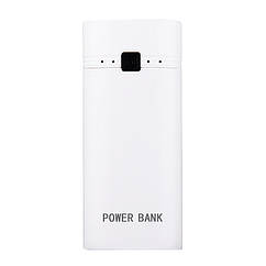 Корпус Power Bank для акумуляторів 2x18650 max 5600 mA USB microUSB з ліхтариком Білий (код: 2x18650 White )