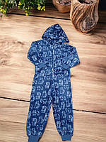 Кигуруми детская пижама для мальчика цветная 116-122, Синий