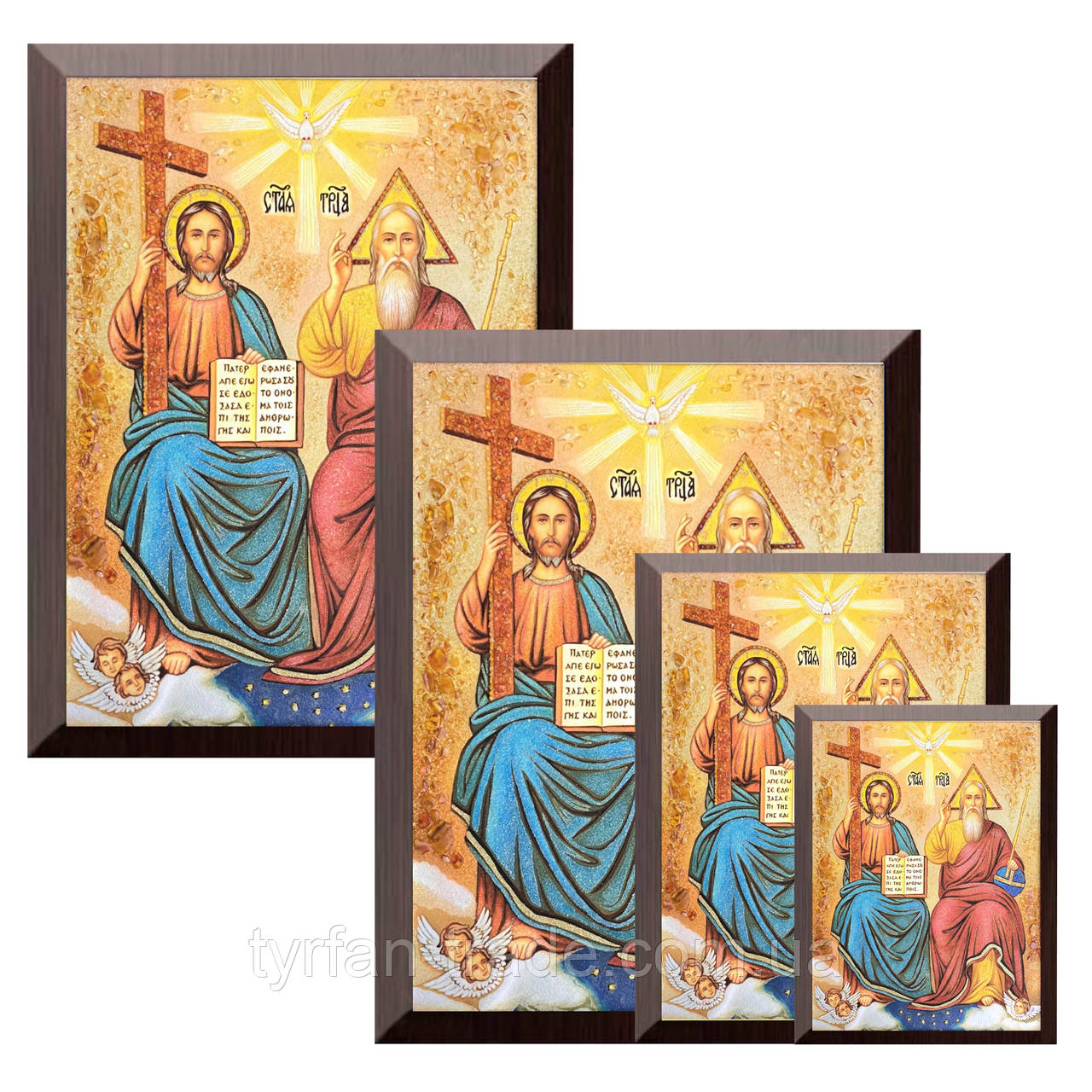 Ікони на металі з подарунковою табличкою шильдик з інформацією — замовити ікону по фото з дерев'яною підкладкою