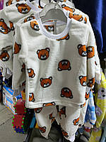 Теплая пижама для детей с мишками 92-98см, 2-3 года
