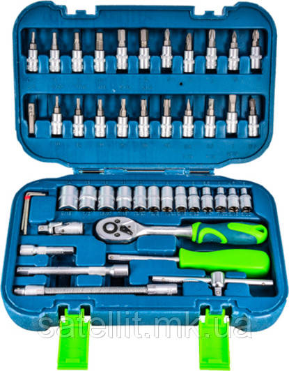 Набір головок 1/4" 4-14 мм Cr-V 46 од. ARMER, ARM-B0008, фото 1