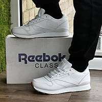 Мужские термо кроссовки Reebok Classic белые, кроссы Рибок утеплённые (размеры в описании)