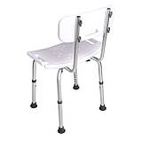 Стілець для ванної та душу зі спинкою, білий, фото 2