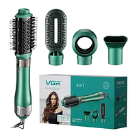 Фен щетка для укладки волос VGR V-493 набор 4в1 браш стайлер с насадками, Фен-браш мультистайлер