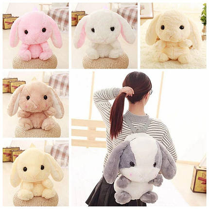 Великий плюшевий рюкзак кролик, фото 1