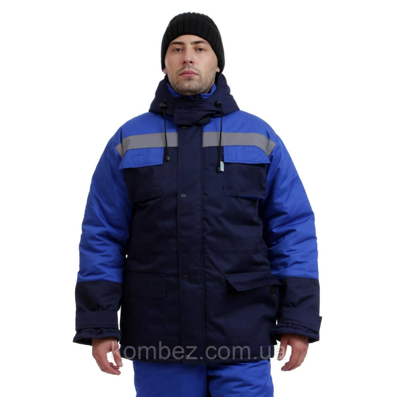 Куртка рабочая утепленная ЭЛИТОН, темно-синий/василек - фото 1 - id-p2031997786