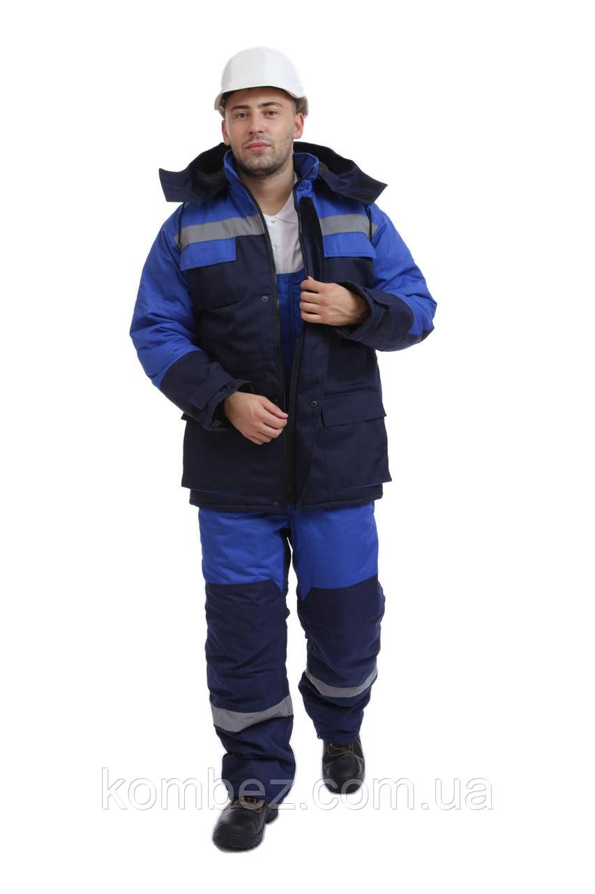 Куртка рабочая утепленная ЭЛИТОН, темно-синий/василек - фото 3 - id-p2031997786