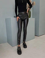 Жіночі лосини легінси з екошкіри, Лосіни жіночі на флісі з еко шкіри, Жіночі лосини на флісі