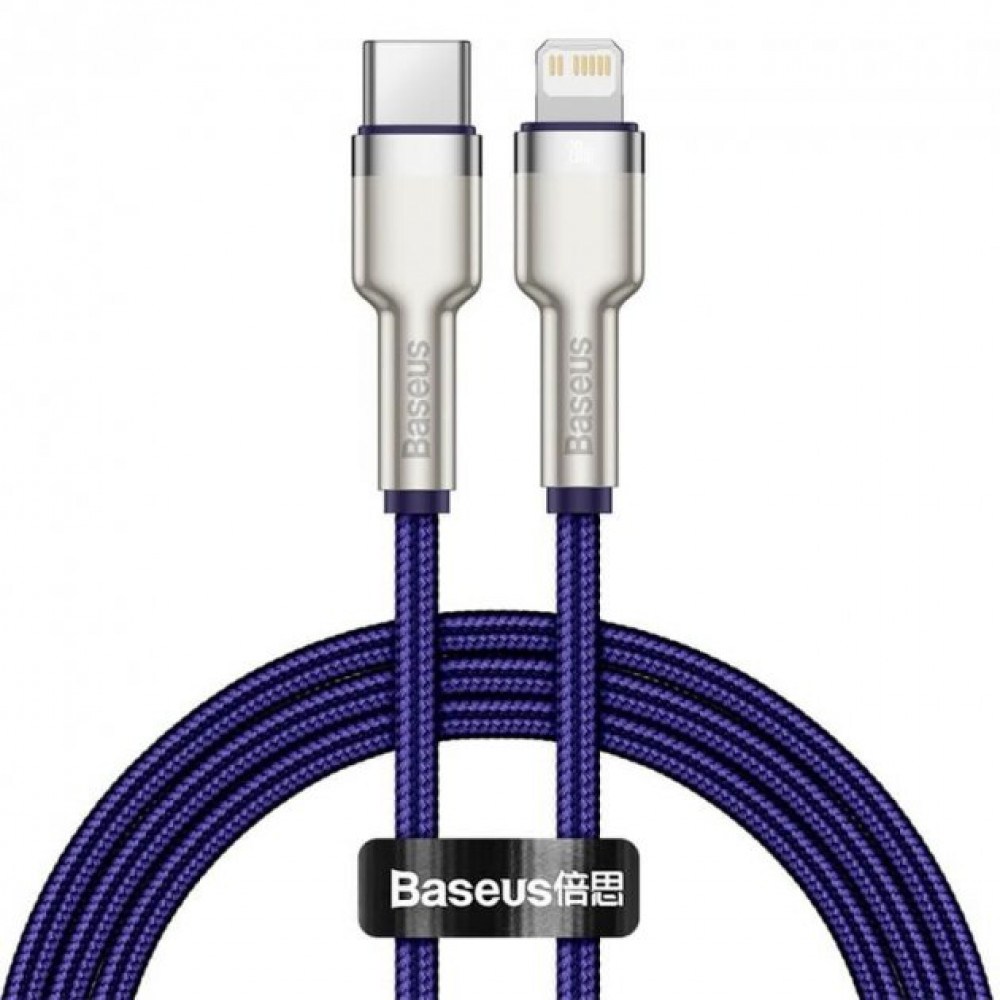 Baseus (CATLJK-A) Cafule Series Metal Data Cable Type-C to iP PD 20W 1m CATLJK-A05 Purple - фото 1 - id-p2032031400