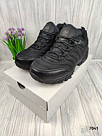 Теплые зимние кроссовки мужские Мерелл, черные зимние мужские термо кроссовки, зимняя мужская обувь Merrell