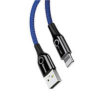 Кабель usb Baseus (CALCD-03) C-shaped Light Intelligent power-off Cable Lightning Blue