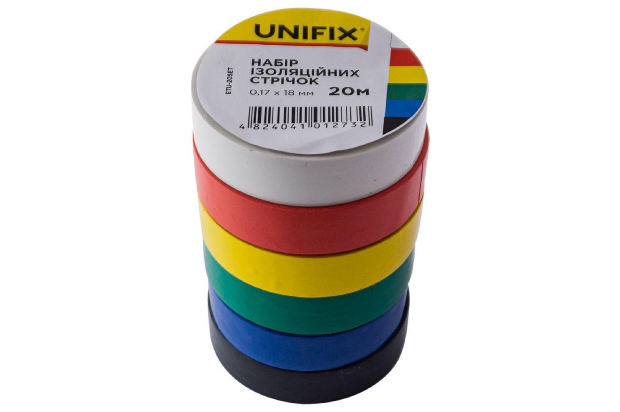 Лента изоляционная Unifix - 18 x 0,17 мм x 20 м ассорти 6 шт. - фото 3 - id-p2032034653