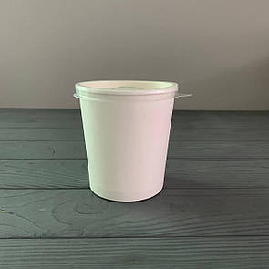 Супник паперовий Білий 600мл з кришкою ПП115-х (25шт/уп|450шт/ящ)