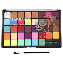 Аквагрим NUKOLO набір 40 кольорів і 1 пензель 12 УФ кольорів, фото 3