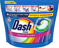 Капсулы для стирки цветного белья Dash Salva Colore 3 в 1 64 шт