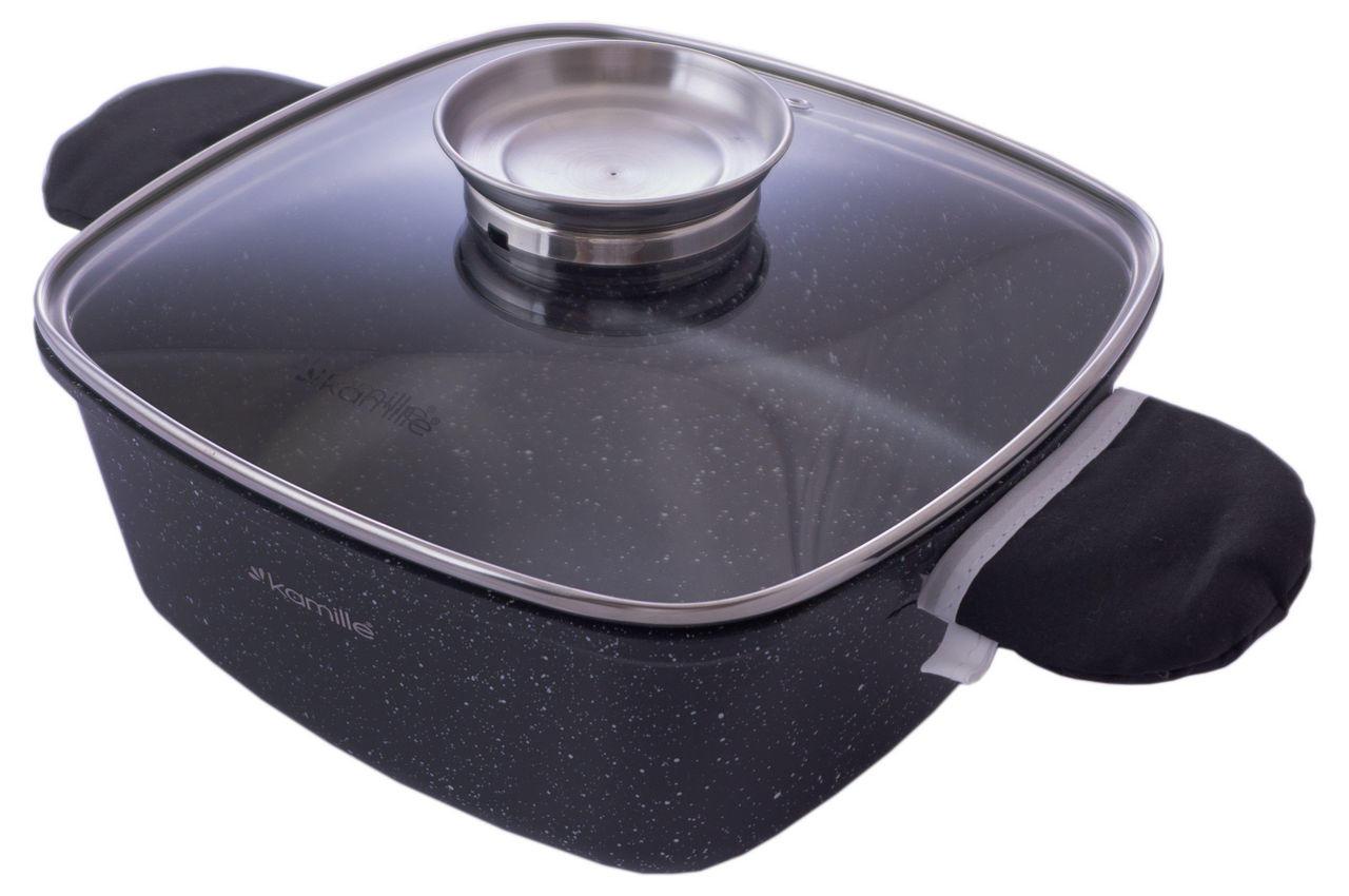 Набор посуды антипригарный Kamille - 2,3 x 4,4 л Black Marble (2 шт.) - фото 5 - id-p2032013312