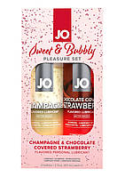 Набор лубрикантов System JO Sweet&Bubbly Shampagne & Chocolete Covered Strawberry (2×60 мл) (11)