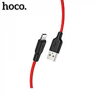 Кабель usb Hoco X21 Plus Silicone Lightning (2m) Blackred