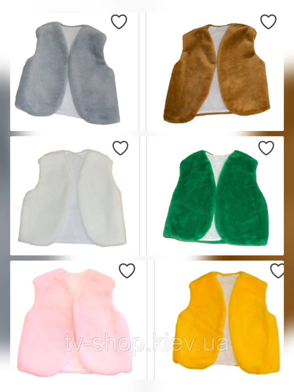 Жилетка карнавальна з хутра (12 кольорів), фото 1