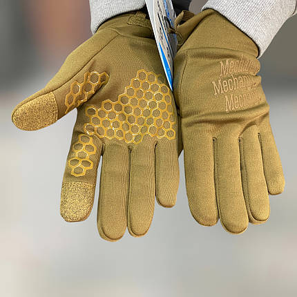 Рукавички тактичні Mechanix ColdWork Base Layer Coyote, Койот, розмір XXL, сенсорні, теплі зимові тактичні рукавички, фото 1