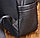 Чоловічий шкіряний якісний великий чорний рюкзак із тисненням, фото 6