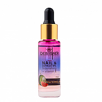 Масло для кутикулы Designer Cuticle Oil Watermelon с пипеткой - арбуз, 10 мл