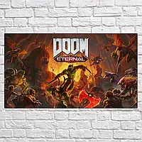 Плакат "Палач Рока, Doom Eternal (2020), DoomGuy, Doom Slayer", 34×60см