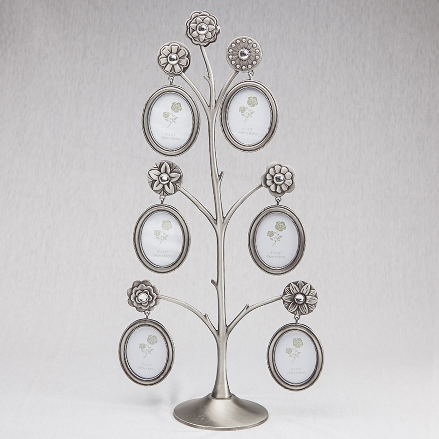 Фоторамка настільна металева "Сімейне дерево" на 6 фотографії висота 36 см, фото 1