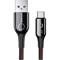Baseus (CATCD) C-shaped Light Intelligent power-off Cable USB For Type-C 3A 1M CATCD-01 Black