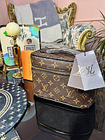 Louis Vuitton nice mini Toiletry Pouch маленькая косметичка коричневый монограмм черная окантовка 45125125