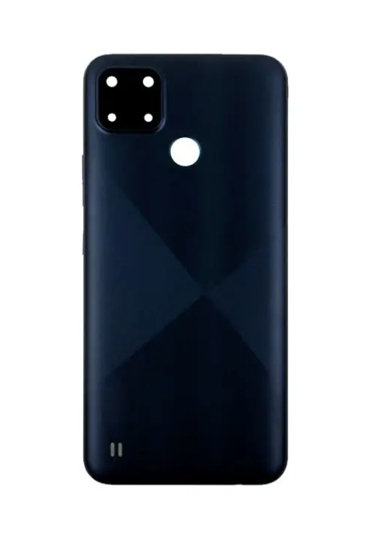 Задня кришка для Realme C21Y, чорна, Cross Black + скло камери, фото 1