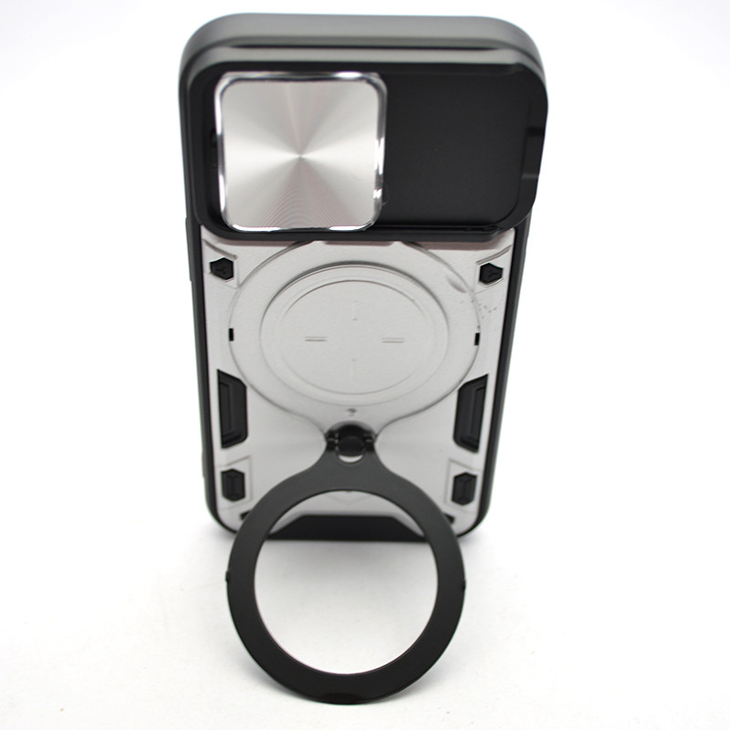 Протиударний чохол Armor Case Stand Case для iPhone 15 Pro Silver, фото 5