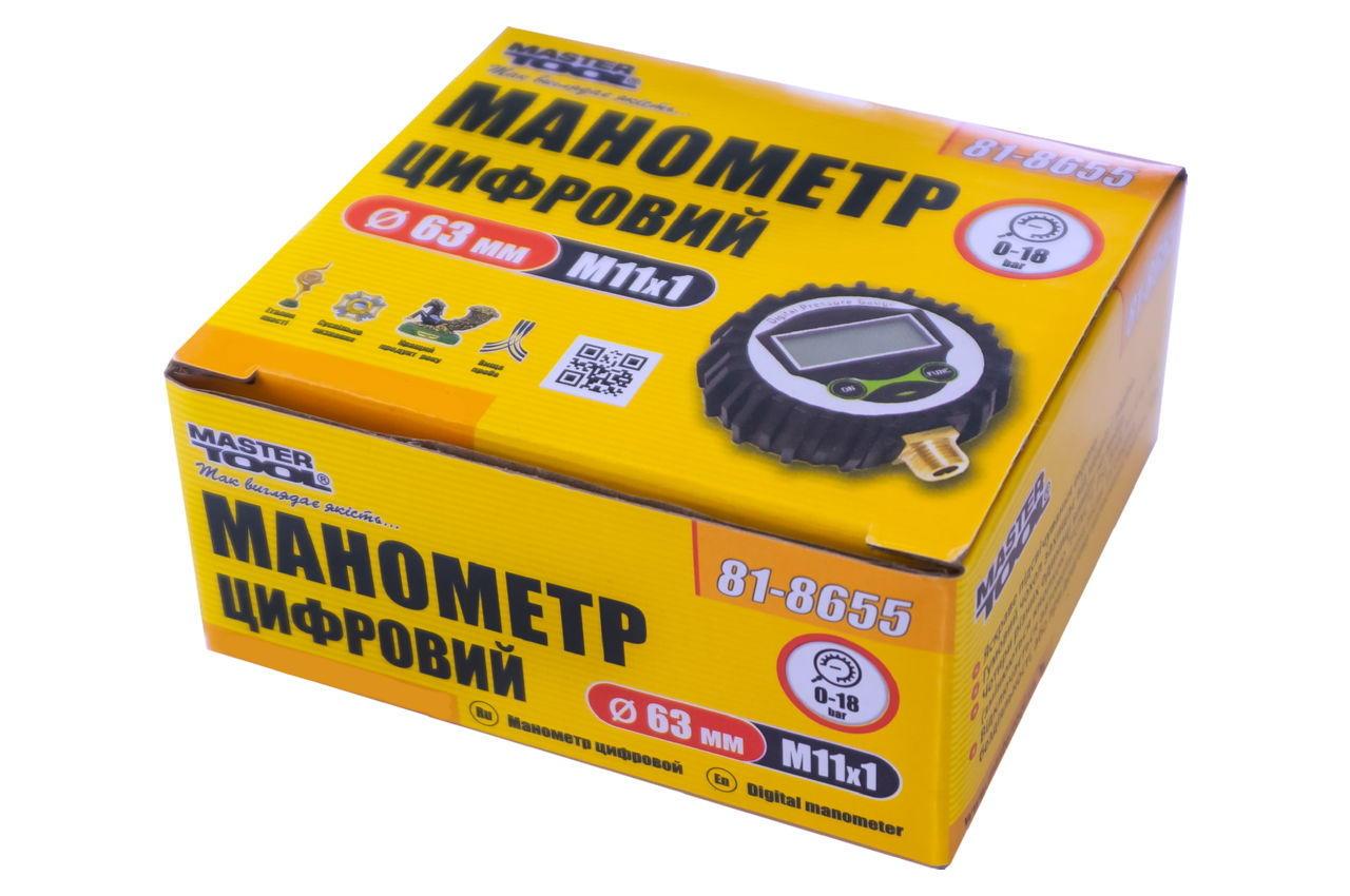 Манометр цифровой Mastertool - 18 bar x M11-1 мм - фото 5 - id-p2032073385