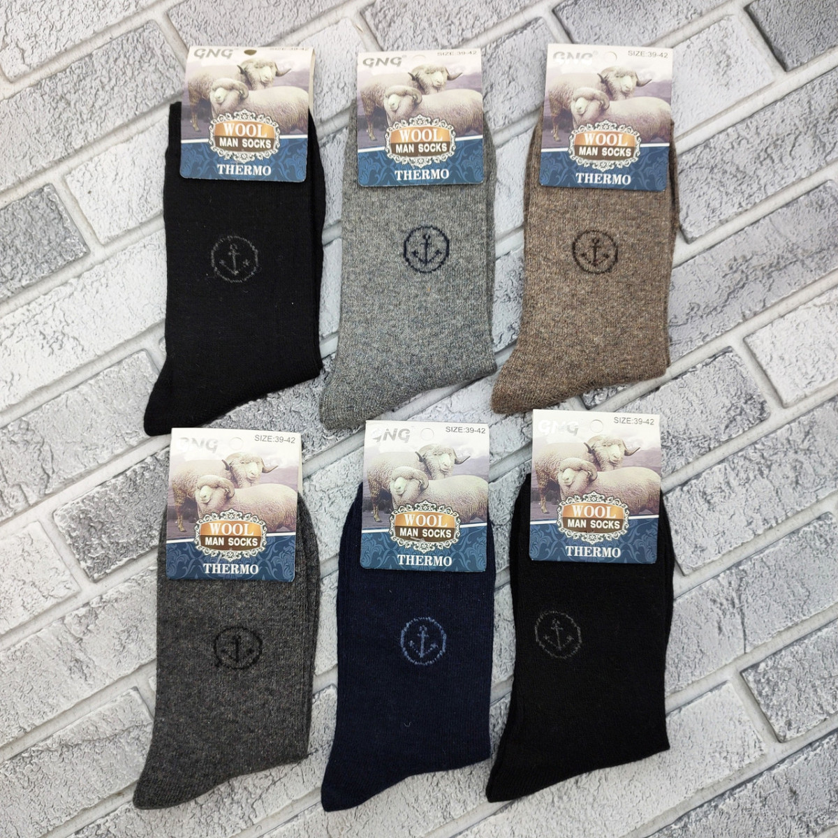 Шкарпетки чоловічі високі зимові вовняні р.43-46 якір асорті GNG ТЕРМО 30038508