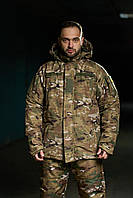 Тактическая куртка мультикам осень зима, Армейский бушлат Single Sword теплая военная одежда multicam