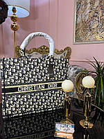 Тоут лимонно-черный Dior сумка большая женская