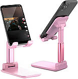 Настільна підставка тримач для телефона планшета Folding desktop phone stand Рожева, фото 3