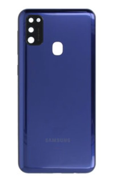 Задня кришка для Samsung M215F Galaxy M21, синя, Midnight Blue, оригінал (54) + скло камери, фото 1